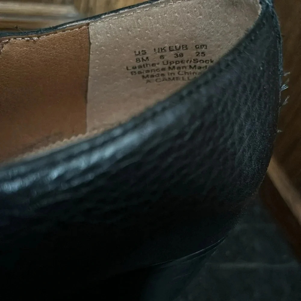 Franco Sarto | Camella Black Leather Ankle Bootie Heeled Boots women’s size 8 - Picture 5 of 9